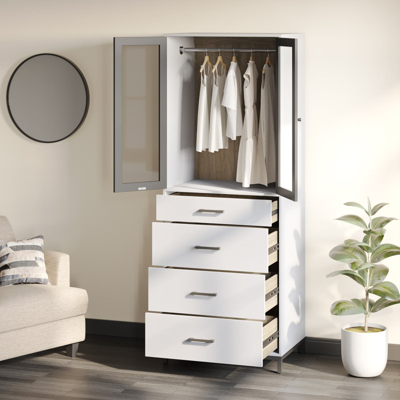 Scott Living Armoirependerie 30 po à 4 tiroirs et système d'armoire à